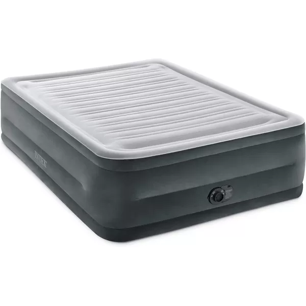 Intex DuraBeam Deluxe ComfortPlush Elevated Air Mattress FiberTech  Queen Size  Builtin Electric Pump  18in Bed Height  600lb Weight CapacityQueen