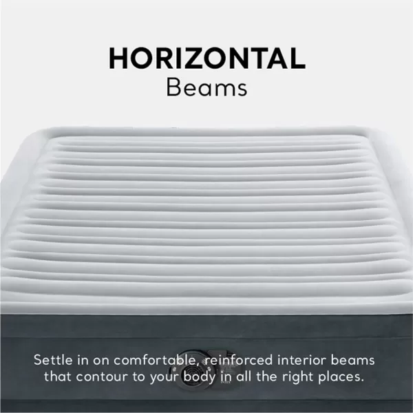 Intex DuraBeam Deluxe ComfortPlush Elevated Air Mattress FiberTech  Queen Size  Builtin Electric Pump  18in Bed Height  600lb Weight CapacityQueen