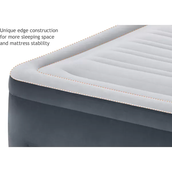 Intex DuraBeam Deluxe ComfortPlush Elevated Air Mattress FiberTech  Queen Size  Builtin Electric Pump  18in Bed Height  600lb Weight CapacityQueen