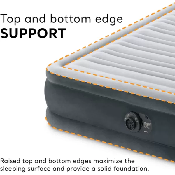 Intex DuraBeam Deluxe ComfortPlush Elevated Air Mattress FiberTech  Queen Size  Builtin Electric Pump  18in Bed Height  600lb Weight CapacityQueen