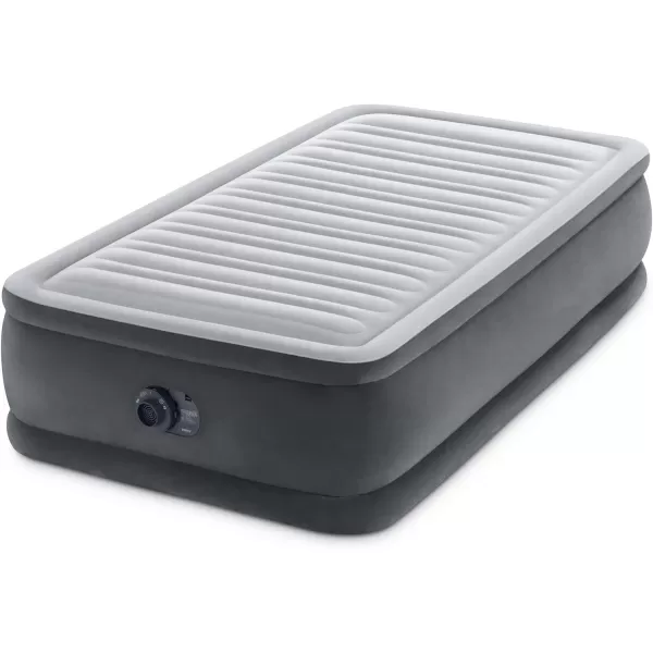 Intex DuraBeam Deluxe ComfortPlush Elevated Air Mattress FiberTech  Queen Size  Builtin Electric Pump  18in Bed Height  600lb Weight CapacityTwin