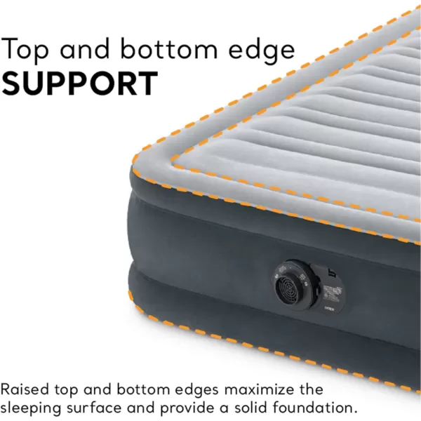 Intex DuraBeam Deluxe ComfortPlush Elevated Air Mattress FiberTech  Queen Size  Builtin Electric Pump  18in Bed Height  600lb Weight CapacityTwin