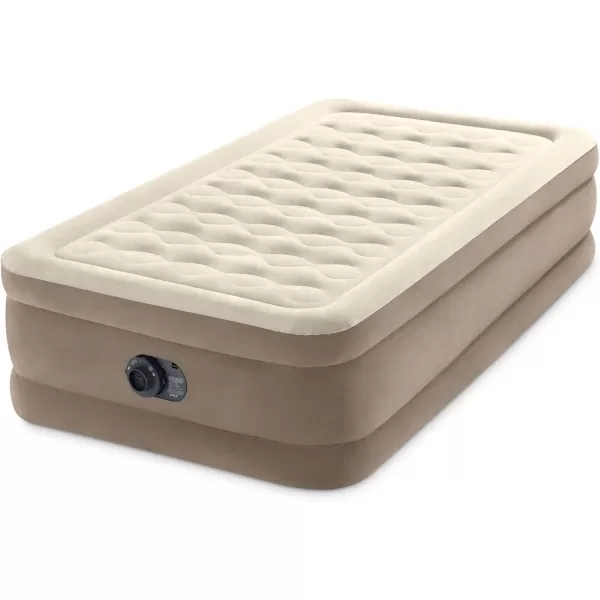 Intex DuraBeam Deluxe Ultra Plush Air Mattress  FiberTech  Builtin Electric Pump  18in Bed Height  600lb Weight Capacity  Queen SizeTwin