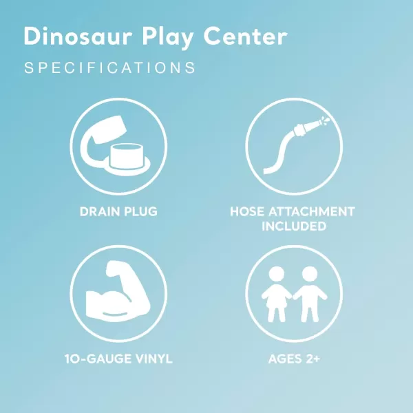 Intex Inflatable Dinosaur Play Center Outdoor Playhouse Inflatable Water Park with Kid Pool Slide Water Sprayer Waterfall and 6 Balls Multicolor