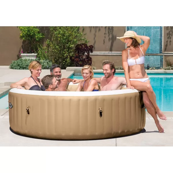 Intex PureSpa 4 Person Bubble Massage Inflatable Hot Tub Spa Set Sahara TanSpa Only