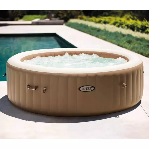 Intex PureSpa 4 Person Bubble Massage Inflatable Hot Tub Spa Set Sahara TanSpa Only