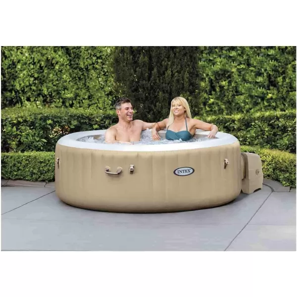 Intex PureSpa 4 Person Bubble Massage Inflatable Hot Tub Spa Set Sahara TanSpa Only