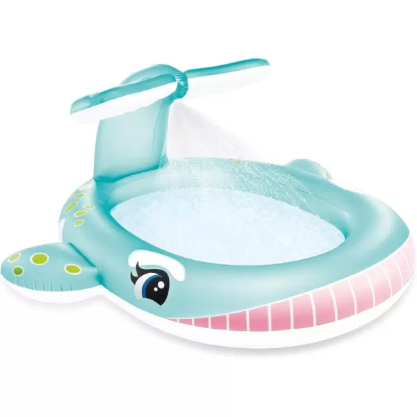 INTEX Friendly Octopus Inflatable Kiddie Pool Inflatable Kids Pool with Water Sprayer and Slide  Splash Pad  92quot x 72quot x 59quot  Ages 3Blue