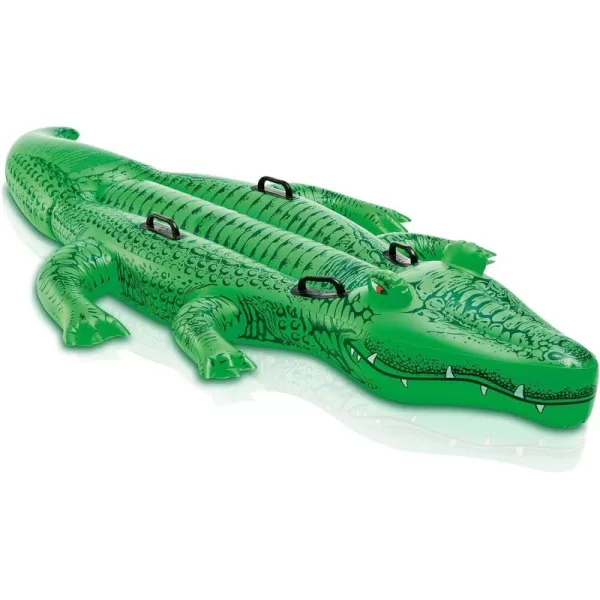 INTEX Giant Gator Inflatable Pool Float Animal Pool Toy for Kids  2 HeavyDuty Handles  176lb Weight Capacity  80quot x 45quot  for Ages 3