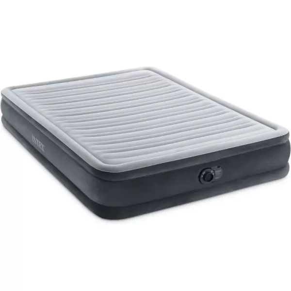 Intex DuraBeam Deluxe ComfortPlush Elevated Air Mattress FiberTech  Queen Size  Builtin Electric Pump  18in Bed Height  600lb Weight CapacityQueen