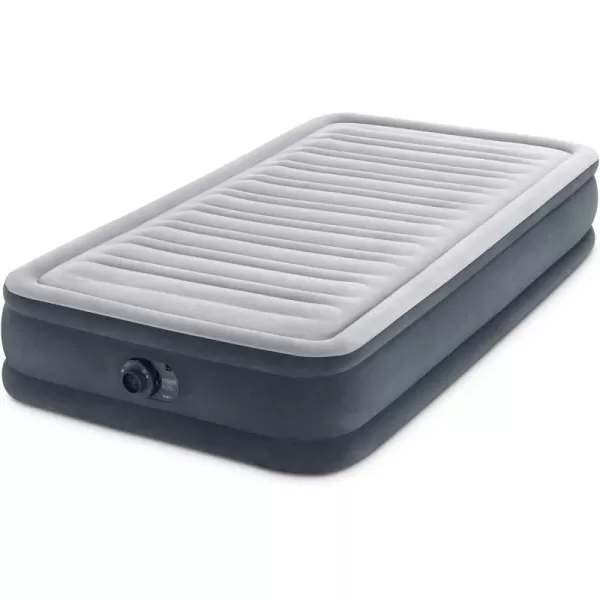 Intex DuraBeam Deluxe ComfortPlush Elevated Air Mattress FiberTech  Queen Size  Builtin Electric Pump  18in Bed Height  600lb Weight CapacityTwin