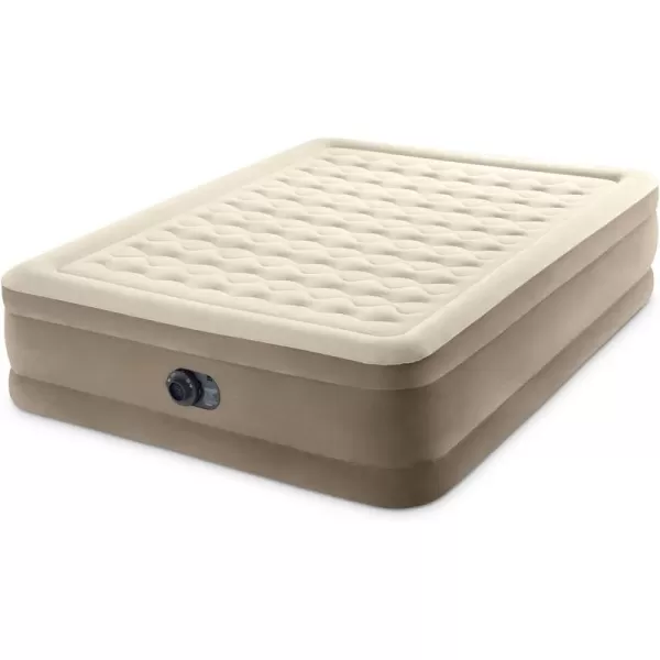 Intex DuraBeam Deluxe Ultra Plush Air Mattress  FiberTech  Builtin Electric Pump  18in Bed Height  600lb Weight Capacity  Queen SizeQueen