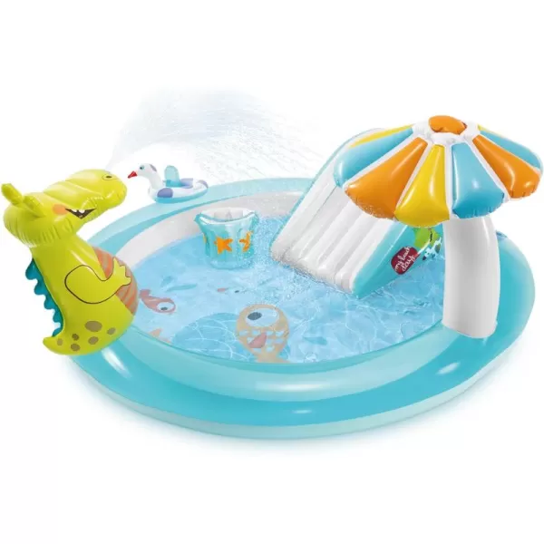 Intex Gator 66 x 56 x 4quot Outdoor Inflatable Kiddie Pool Water Play Swim Center