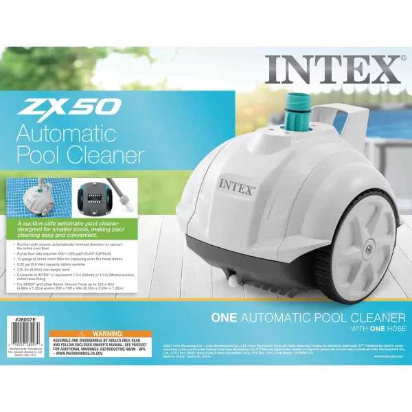 INTEX Deluxe PressureSide Above Ground Automatic Pool Cleaner Vacuum  For Bigger Pools  Cleans Pool Floors and Walls  Removes Debris  Removable Filter Tray  21ft Tangle Free HoseZX50