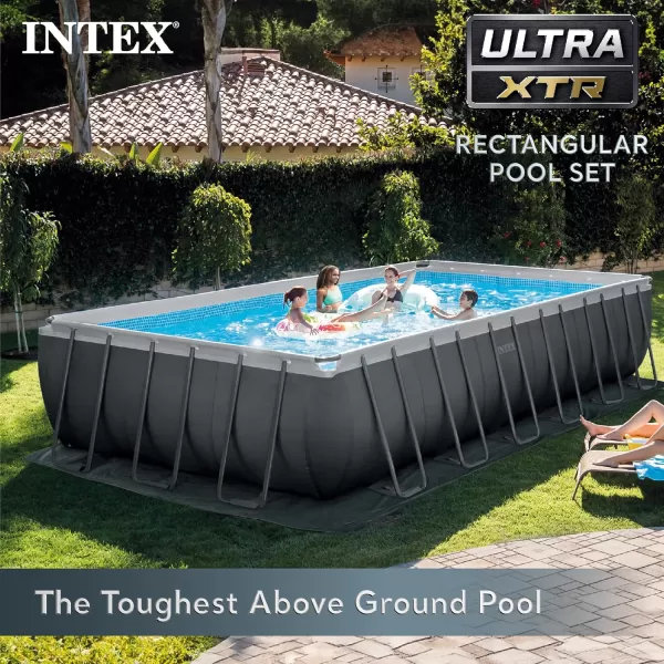Intex 26355EH Ultra XTR Deluxe Rectangular Above Ground Swimming Pool Set 18ft x 9ft x 52in  Includes 1500 GPH Sand Filter Pump  SuperTough Puncture Resistant  Rust Resistant  Easy to Assemble24 x 12 x 52