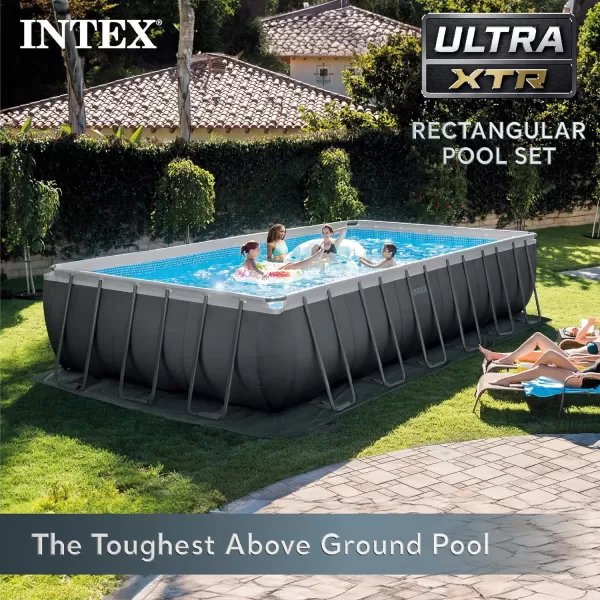 Intex 26355EH Ultra XTR Deluxe Rectangular Above Ground Swimming Pool Set 18ft x 9ft x 52in  Includes 1500 GPH Sand Filter Pump  SuperTough Puncture Resistant  Rust Resistant  Easy to Assemble24 x 12 x 52