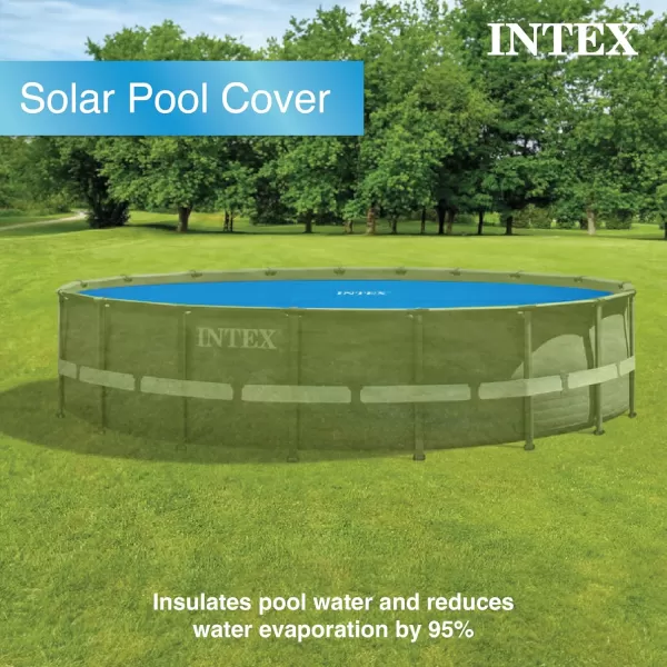 Intex 28014E Solar Pool Cover for 16ft Round Easy Set and Metal Frame Pools  Insulates Pool Water  Reduces Water Evaporation  Keeps Debris Out  Reduces Chemical Consumption12Foot