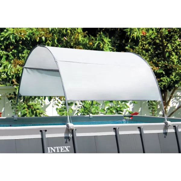 Intex 28054E Protective UPF 50 Plus Easy to Install Waterproof Canopy Cover for 9 Foot or Smaller Rectangular Swimming Pools Grey