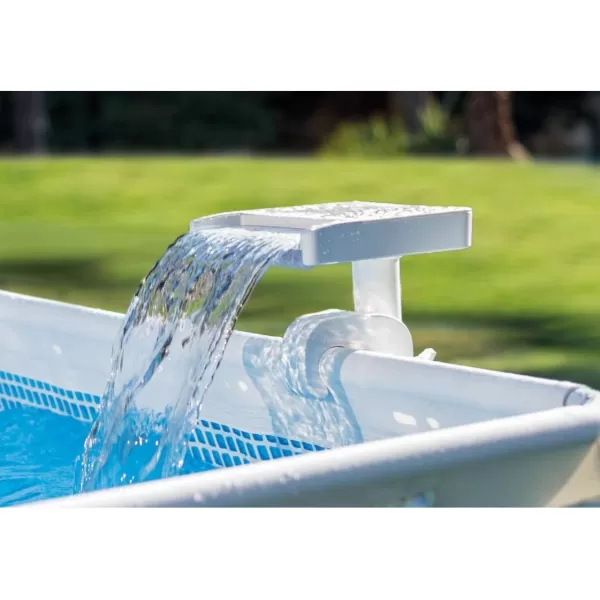 Intex 28090E Innovative Hydroelectric 3 Multi Colored LED Relaxing Waterfall Cascade Above Ground Swimming Pool Attachment WhitePools