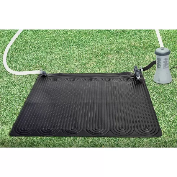 Intex 28685E 47 Inch x 47 Inch Solar Pool Water Heater Mat for 8000 Gallon Above Ground Swimming Pool with Hose Attachment and Adaptors Black