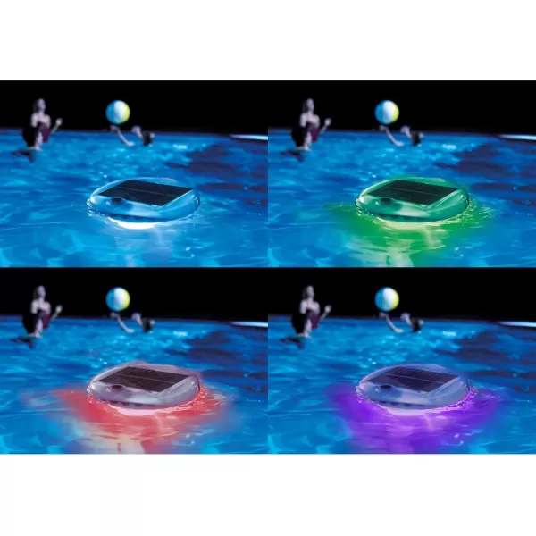Intex 28690E Solar Powered LED Floating Light with Auto On and Auto Off Color Changing and Static White Mode Swimming Pool Party Lights