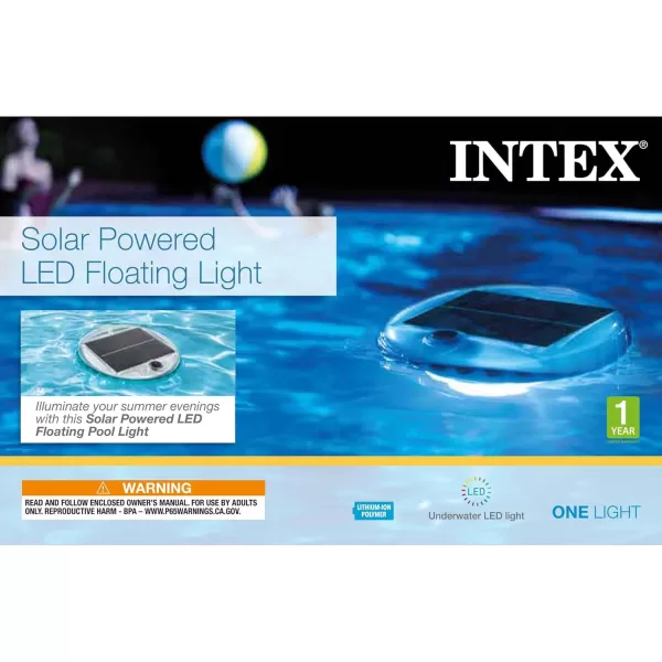 Intex 28690E Solar Powered LED Floating Light with Auto On and Auto Off Color Changing and Static White Mode Swimming Pool Party Lights