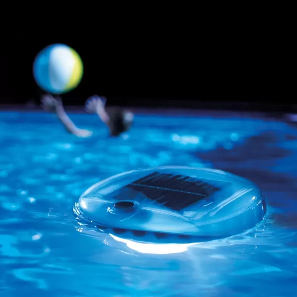 Intex 28690E Solar Powered LED Floating Light with Auto On and Auto Off Color Changing and Static White Mode Swimming Pool Party Lights