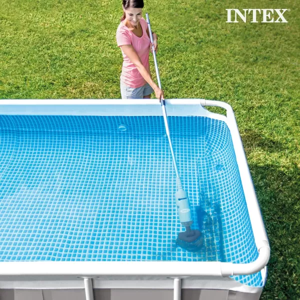 Intex Handheld Pool Vacuum Cleaner Rechargeable 94 Inch Telescoping Shaft and 2 Interchangeable Brush Heads for Above Ground Swimming Pool and SpaVacuum