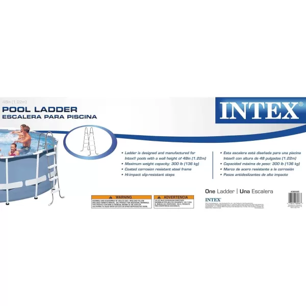 Intex Steel Frame Above Ground Swimming Pool EntryExit Ladder for 48quot High Wall Pools 300 Pound Capacity Accessory Only Pool Not IncludedPool Ladder