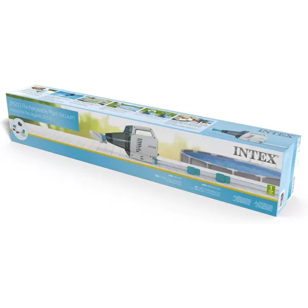 Intex ZR200 Rechargeable Cordless Swimming Pool and SpaVacuum Cleaner with Telescoping Handle and 2 Interchangeable Brush Heads