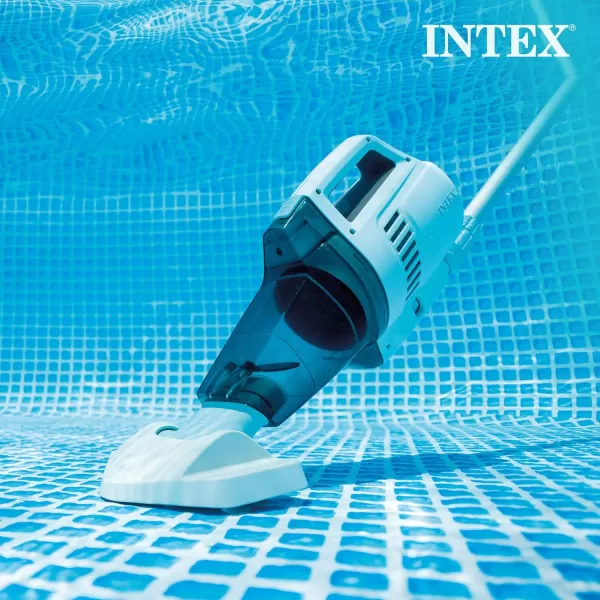 Intex ZR200 Rechargeable Cordless Swimming Pool and SpaVacuum Cleaner with Telescoping Handle and 2 Interchangeable Brush Heads
