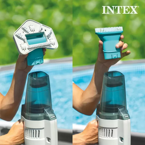 Intex ZR200 Rechargeable Cordless Swimming Pool and SpaVacuum Cleaner with Telescoping Handle and 2 Interchangeable Brush Heads