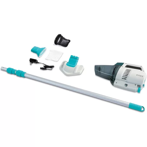 Intex ZR200 Rechargeable Cordless Swimming Pool and SpaVacuum Cleaner with Telescoping Handle and 2 Interchangeable Brush Heads