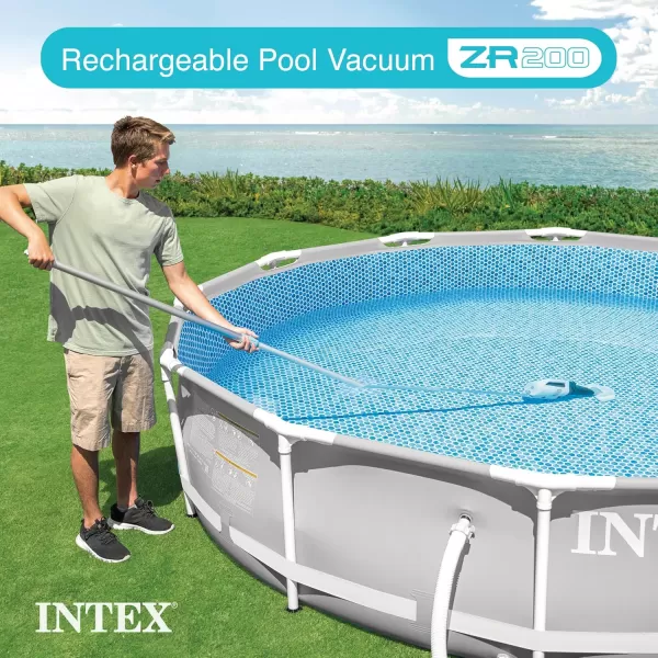 Intex ZR200 Rechargeable Cordless Swimming Pool and SpaVacuum Cleaner with Telescoping Handle and 2 Interchangeable Brush Heads
