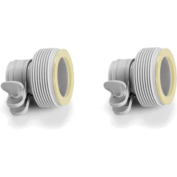Intex 29061E Type B Intex Pool Filter Clamp on Fittings Adapter Converter Pool Accessory Pair for Large Filter Systems Gray