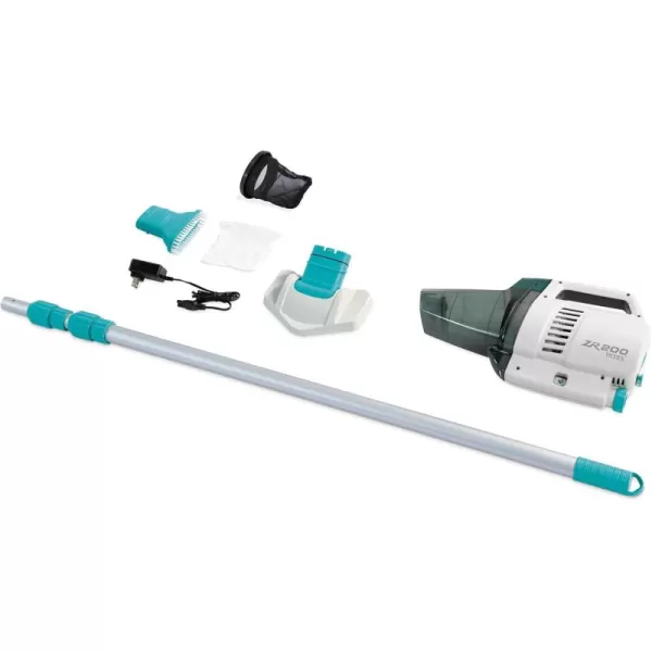 Intex ZR200 Rechargeable Cordless Swimming Pool and SpaVacuum Cleaner with Telescoping Handle and 2 Interchangeable Brush Heads