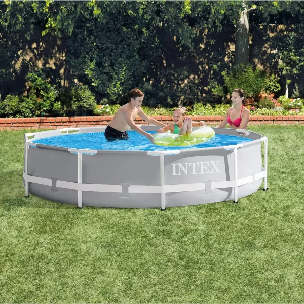 INTEX 26700EH Prism Frame Premium Above Ground Swimming Pool 10ft x 30in  SuperTough Puncture Resistant  Rust Resistant  Easy Assemble  1185 Gallon CapacityPool Only