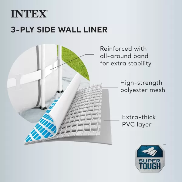 INTEX 26721EH Prism Frame Clearview Above Ground Swimming Pool Set 14ft x 42in  Includes 1000 GPH Cartridge Filter Pump  SuperTough Puncture Resistant  Rust Resistant  3357 Gallon Capacity16 x 48