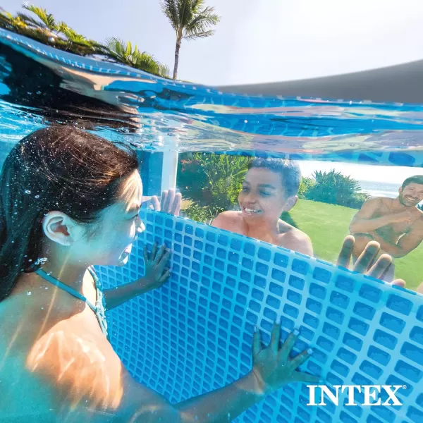 INTEX 26721EH Prism Frame Clearview Above Ground Swimming Pool Set 14ft x 42in  Includes 1000 GPH Cartridge Filter Pump  SuperTough Puncture Resistant  Rust Resistant  3357 Gallon Capacity16 x 48