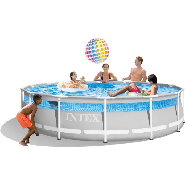 INTEX 26721EH Prism Frame Clearview Above Ground Swimming Pool Set 14ft x 42in  Includes 1000 GPH Cartridge Filter Pump  SuperTough Puncture Resistant  Rust Resistant  3357 Gallon Capacity14 x 42