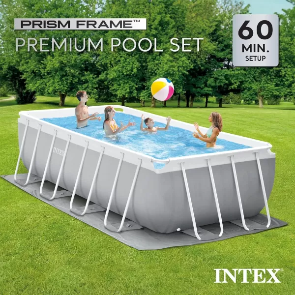 INTEX 26797EH Prism Frame Premium Oval Above Ground Swimming Pool Set 20ft x 10ft x 48in  Includes 1500 GPH Cartridge Filter Pump  Removable Ladder  Pool Cover  Ground Cloth16 x 8 x 42