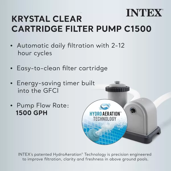 INTEX 26797EH Prism Frame Premium Oval Above Ground Swimming Pool Set 20ft x 10ft x 48in  Includes 1500 GPH Cartridge Filter Pump  Removable Ladder  Pool Cover  Ground Cloth165 x 9 x 48