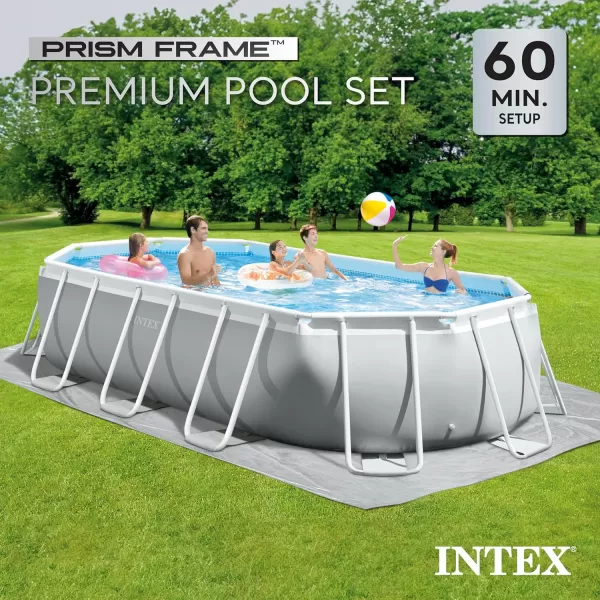 INTEX 26797EH Prism Frame Premium Oval Above Ground Swimming Pool Set 20ft x 10ft x 48in  Includes 1500 GPH Cartridge Filter Pump  Removable Ladder  Pool Cover  Ground Cloth165 x 9 x 48