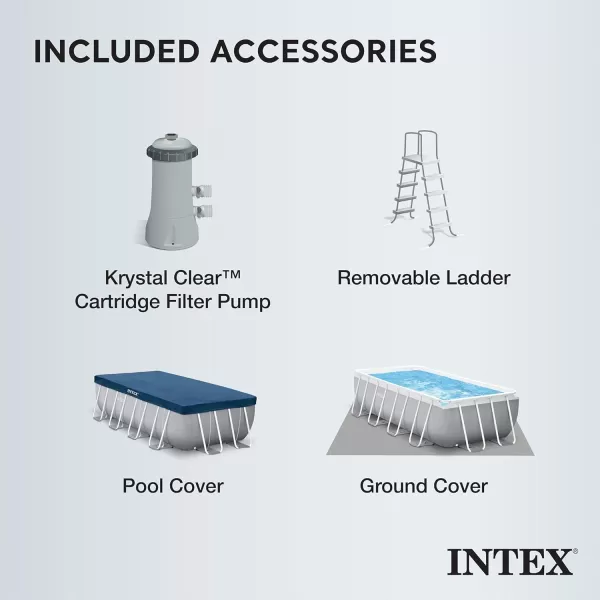 INTEX 26797EH Prism Frame Premium Oval Above Ground Swimming Pool Set 20ft x 10ft x 48in  Includes 1500 GPH Cartridge Filter Pump  Removable Ladder  Pool Cover  Ground Cloth16 x 8 x 42