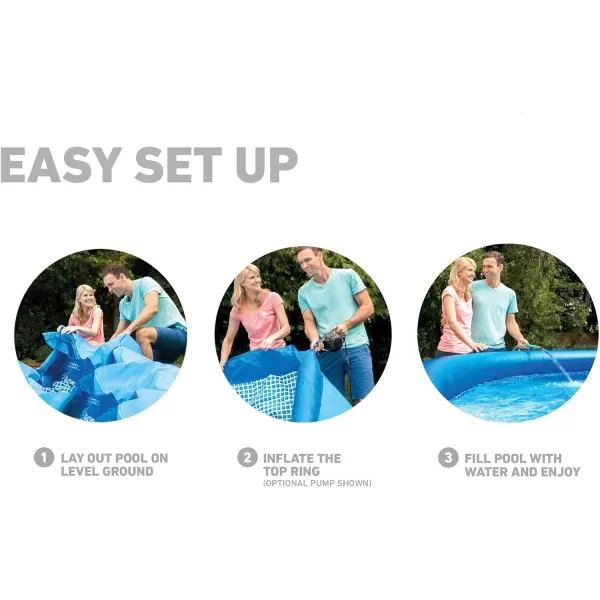 INTEX 28106EH Easy Set Inflatable Swimming Pool 8ft x 24in  PunctureResistant Material  Quick Inflation  513 Gallon Capacity  18in Water Depth10FT x 24IN