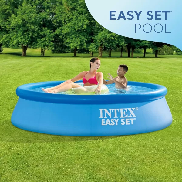 INTEX 28106EH Easy Set Inflatable Swimming Pool 8ft x 24in  PunctureResistant Material  Quick Inflation  513 Gallon Capacity  18in Water Depth8FT x 24IN