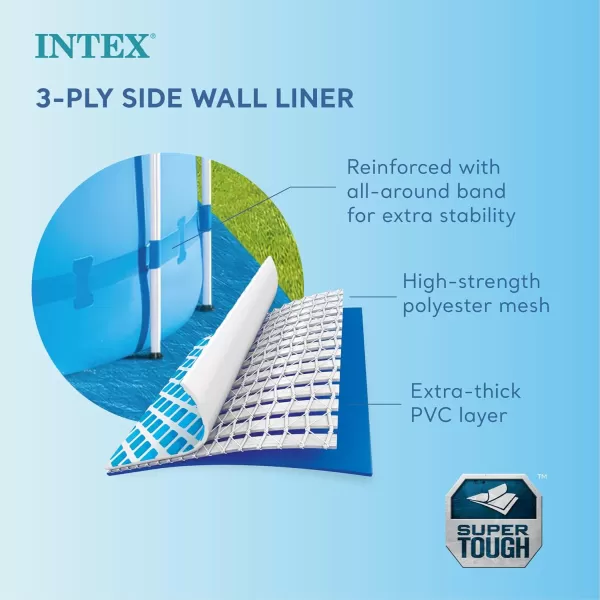INTEX 28253EH Metal Frame Above Ground Swimming Pool Set 18ft x 48in  Includes 1500 GPH Cartridge Filter Pump  Removable Ladder  Pool Cover  Ground Cloth15 x 48