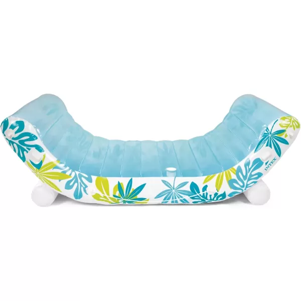 INTEX 56294EP Inflatable Tropical Canopy Lounge Detachable Fabric Sunshade  Builtin Cup Holders  Rope Ties  440lb Weight Capacity  88quot x 59quot x 65quot