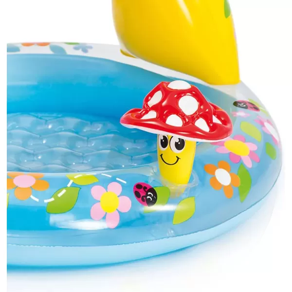 INTEX 57114EP Mushroom Baby Pool BuiltIn Mushroom Shade  Soft Inflatable Floor  Durable Vinyl  Ages 13  40quot x 35quot