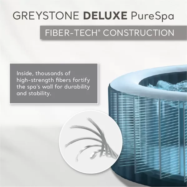 INTEX PureSpa Greystone Deluxe Inflatable Hot Tub with with Builtin FastFill Inflation System Spa Control App and 4 Person Capacity 83quot x 28quot4 Person